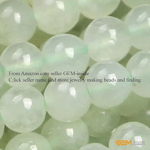 Miniatura 4 de GEM-Inside Hua Show - Cuentas sueltas de jade para fabricación de joyas, piedra de energía de cristal redondo natural genuino, 15 pulgadas, 0.079 in