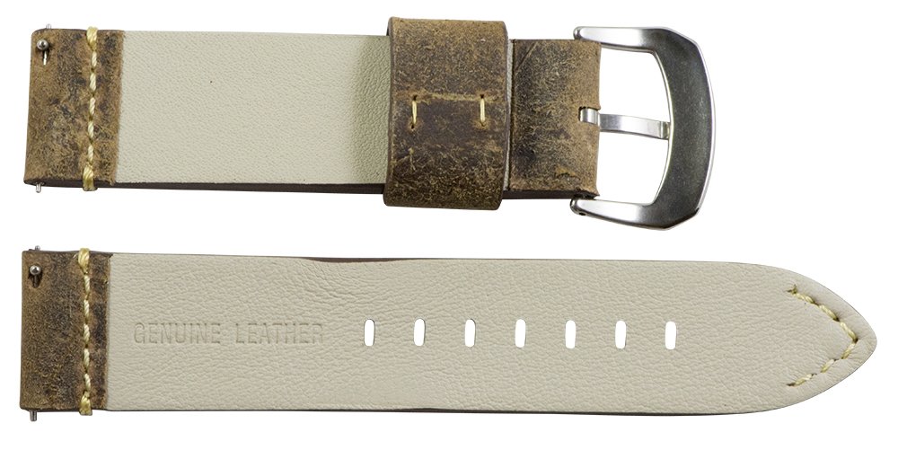 Clockwork Synergy® Dapper Collection - 26mm Autumn Brown Suede Leather Watch Band