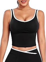 STARBILD Women's Tank Top Long Sports Sleeveless Yoga Tops Slim Backless Top with Removable Bra Padding Slim Fit Shirts for Workout Gym Casual