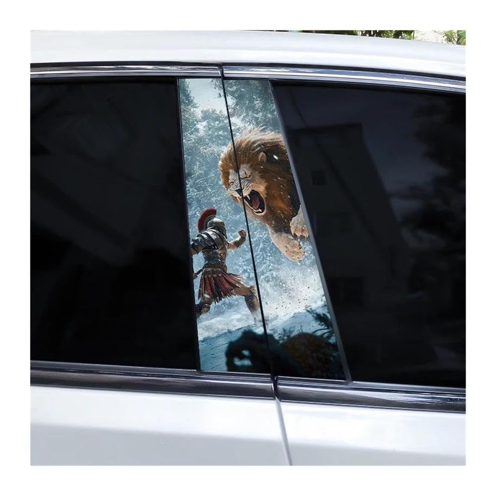 Decorative Items 2pcs Car B-Pillar Sticker Animal Car Doorpost Decal DIY(D)