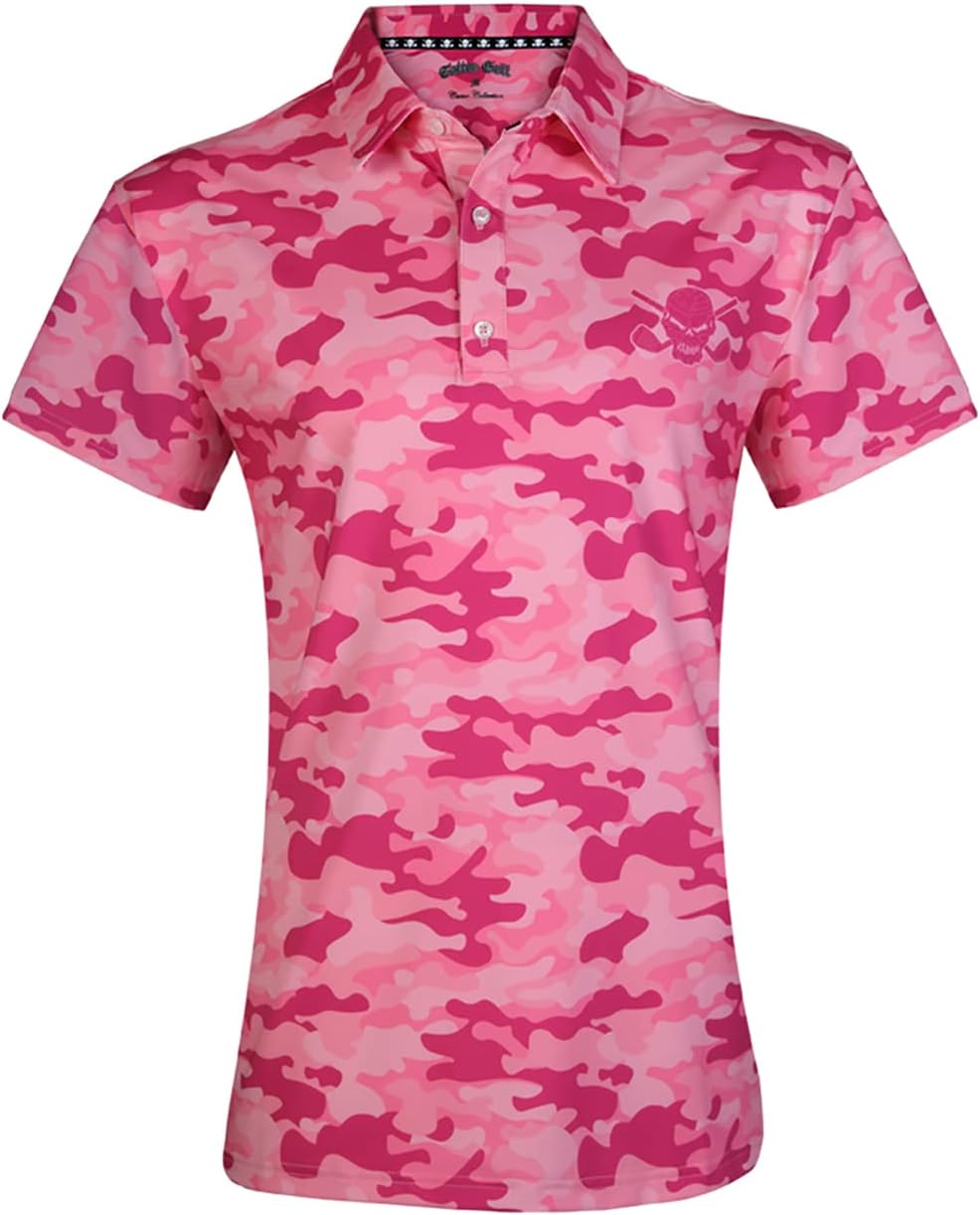 Tattoo Golf Pink Womens Camo Cool-Stretch Golf Shirt in Medium