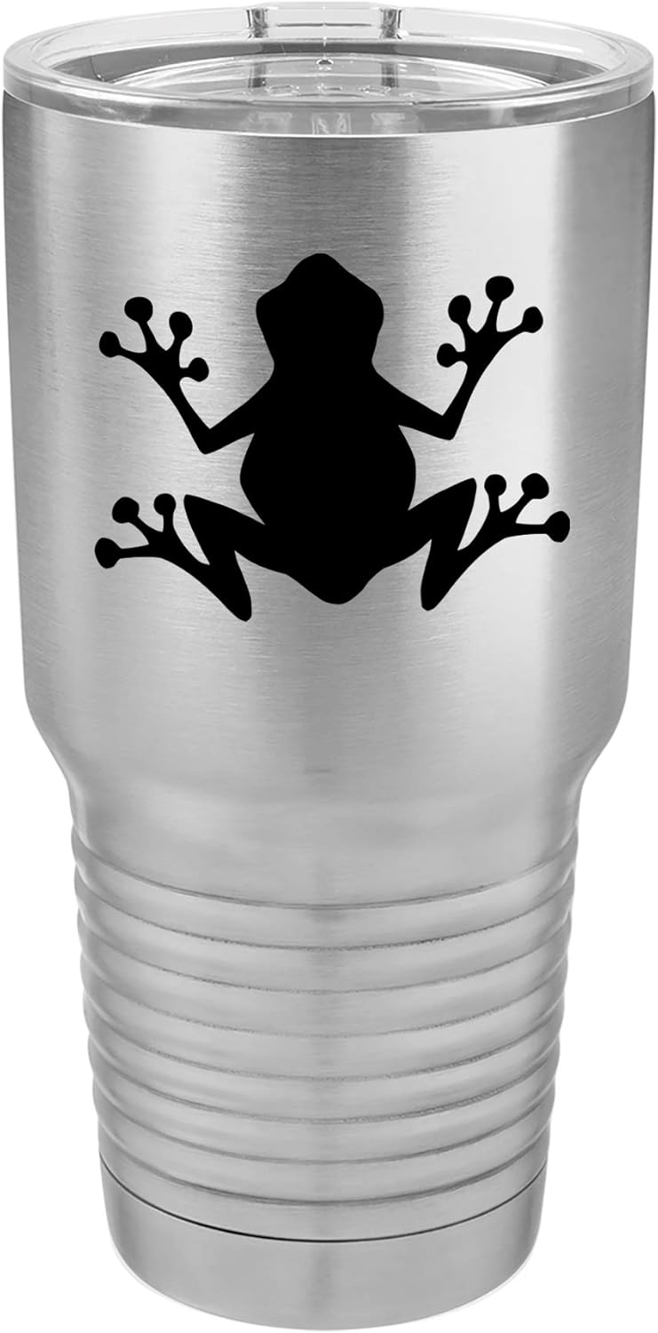 Tumbler Stainless Steel Vacuum Insulated Travel Mug Frog (Stainless Steel, 30 oz)