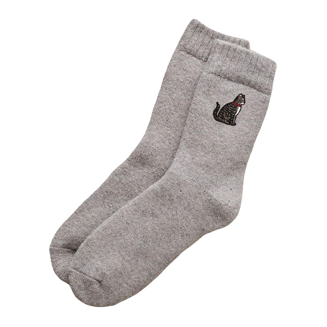 Sweet William Designs Tabby Cat Embroidered Wool Socks