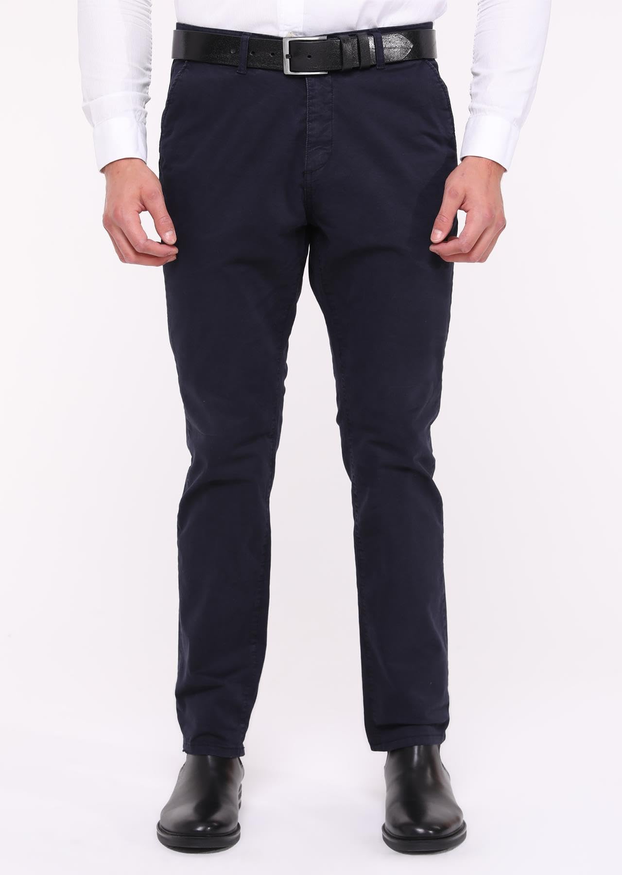 CEDY DENIM CD321 Men's Chino Trousers, Regular Fit, Classic Comfortable Basic Chino Trousers, Stretch Business Trousers