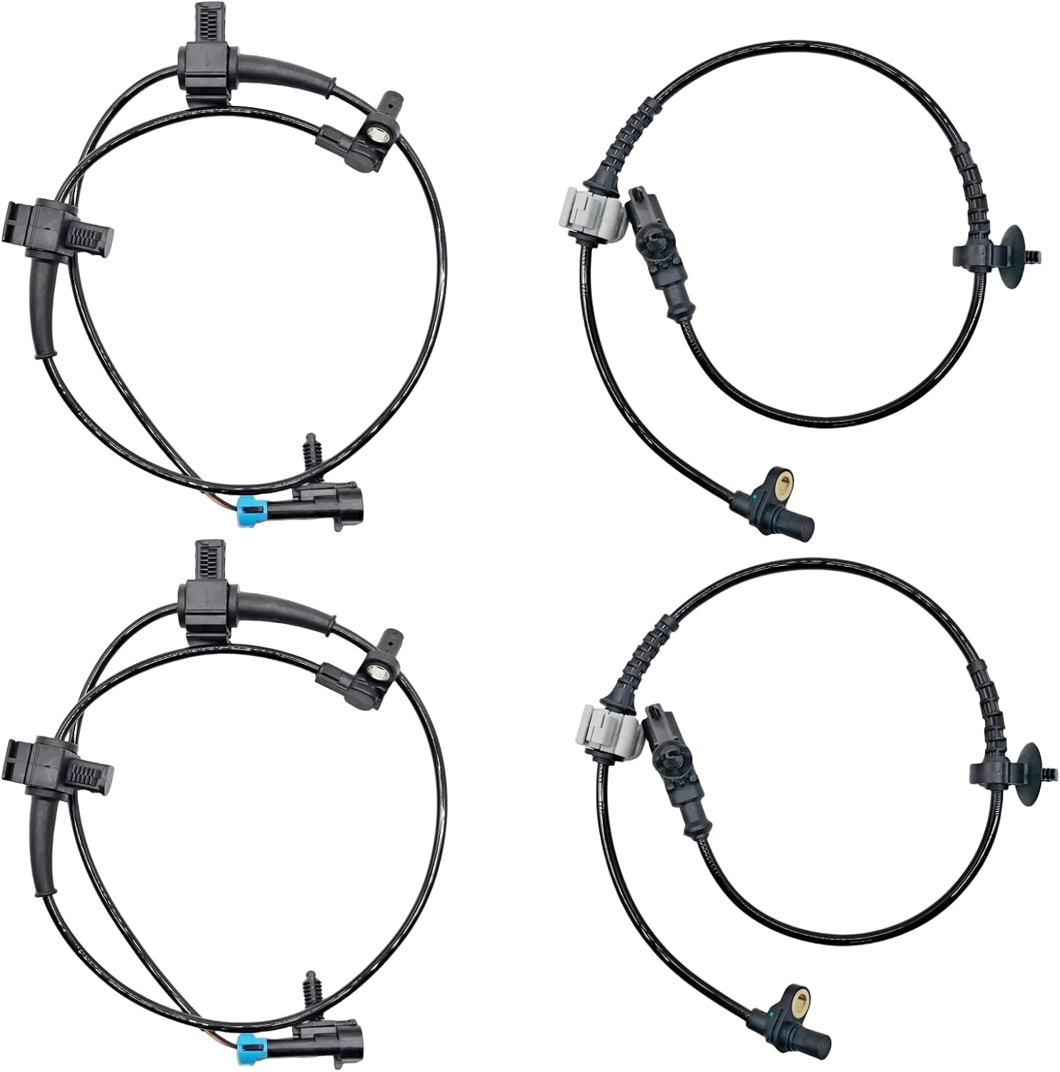 Wheel Speed Sensor ABS Compatible with Silverado 1500 Silverado 3500 Hd Sierra 1500 Sierra 2500 Hd Sierra 3500 Hd 4.3L 4.8L 5.3L 6.0L 6.2L 22870821 20883241 20763148 15872664 2-pc Front + 2-pc Rear
