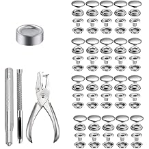 Naisfei Stainless Steel Snap Fastener Kit,200 Pieces 15mm Heavy Duty Snap Button Press Stud Cap with Pliers and 3 Setting Tools for Boat Cover, Sewing Leather Clothes, Bags,Jeans Wears,DIY Craft