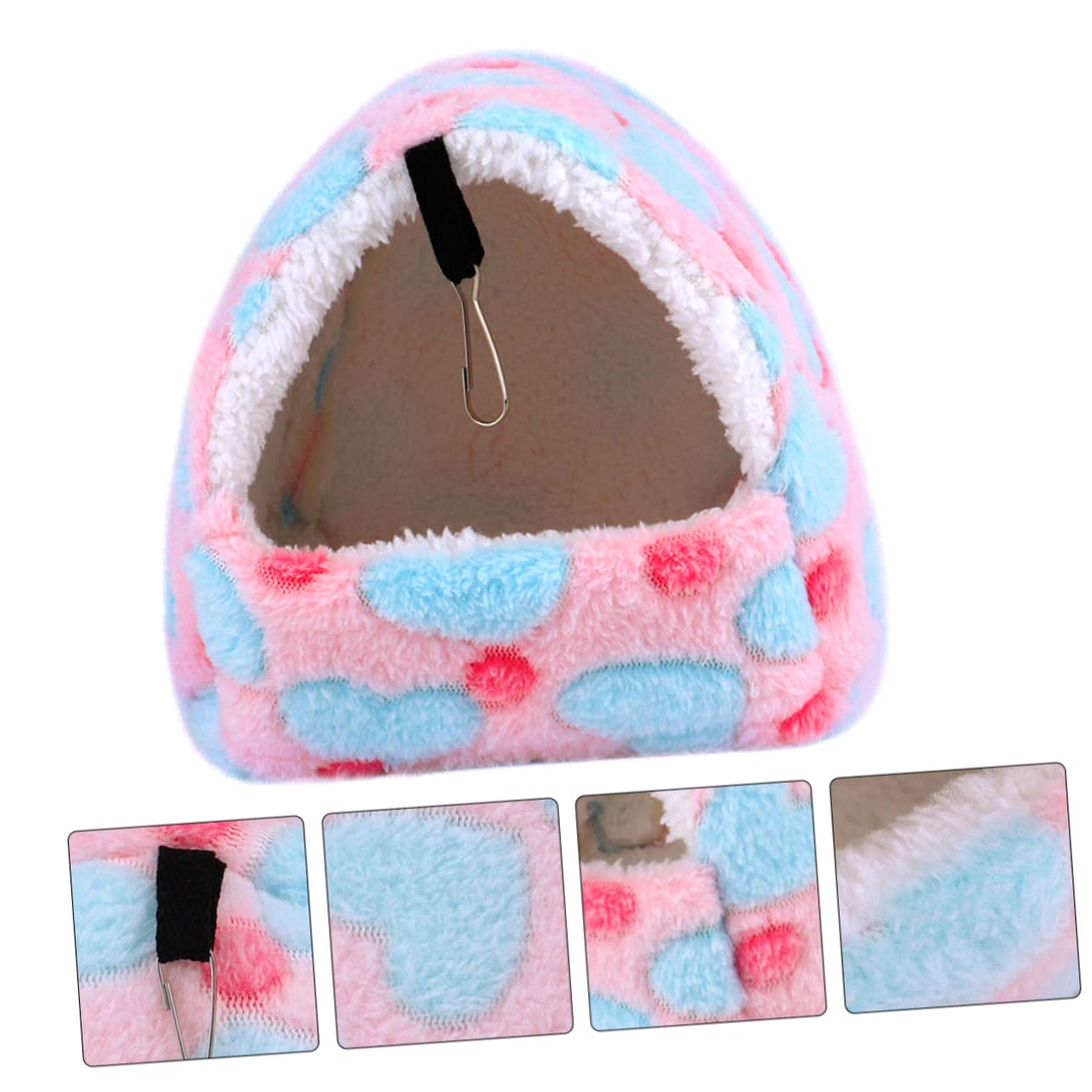 BESPORTBLE 5stücke Thermische Hängematte Für Hamster Winterwarm Aus Baumwolle Mit Metallhaken Für Kleine Haustiere Wie Chinchillas Ratten Und Meerschweinchen Mit Herzen