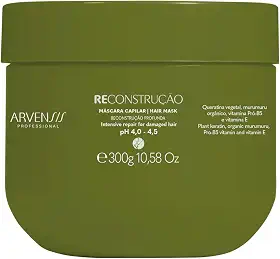 Arvensis – Máscara Reconstrutora 300g | Força, Reconstrução, Brilho, Fórmula Vegana, Para Cabelos Danificados