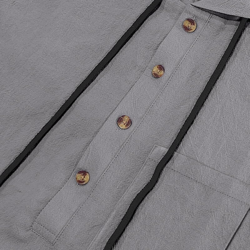 LIZALIG Men's Casual Linen Blend Shirt Short Sleeve Hooded Pullover 1/4 Button Henley Shirt for Vacation and Daily Wear - Image 4