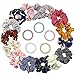 Produktbild 20 Stück Scrunchies, KIPIDA Haargummis Elastische Haarbänder Gummibänder Mädchen Pferdeschwanz Haarschmuck Niedlich Bunte Chiffon Pferdeschwanz Blumig Scrunchies Accessoires für Frauen Mädchen