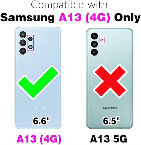 Miniatura 2 de Funda compatible con Samsung Galaxy A13 4G con soporte de cuero para tarjetas de crédito, cierre magnético, accesorios para celda, monedero móvil,