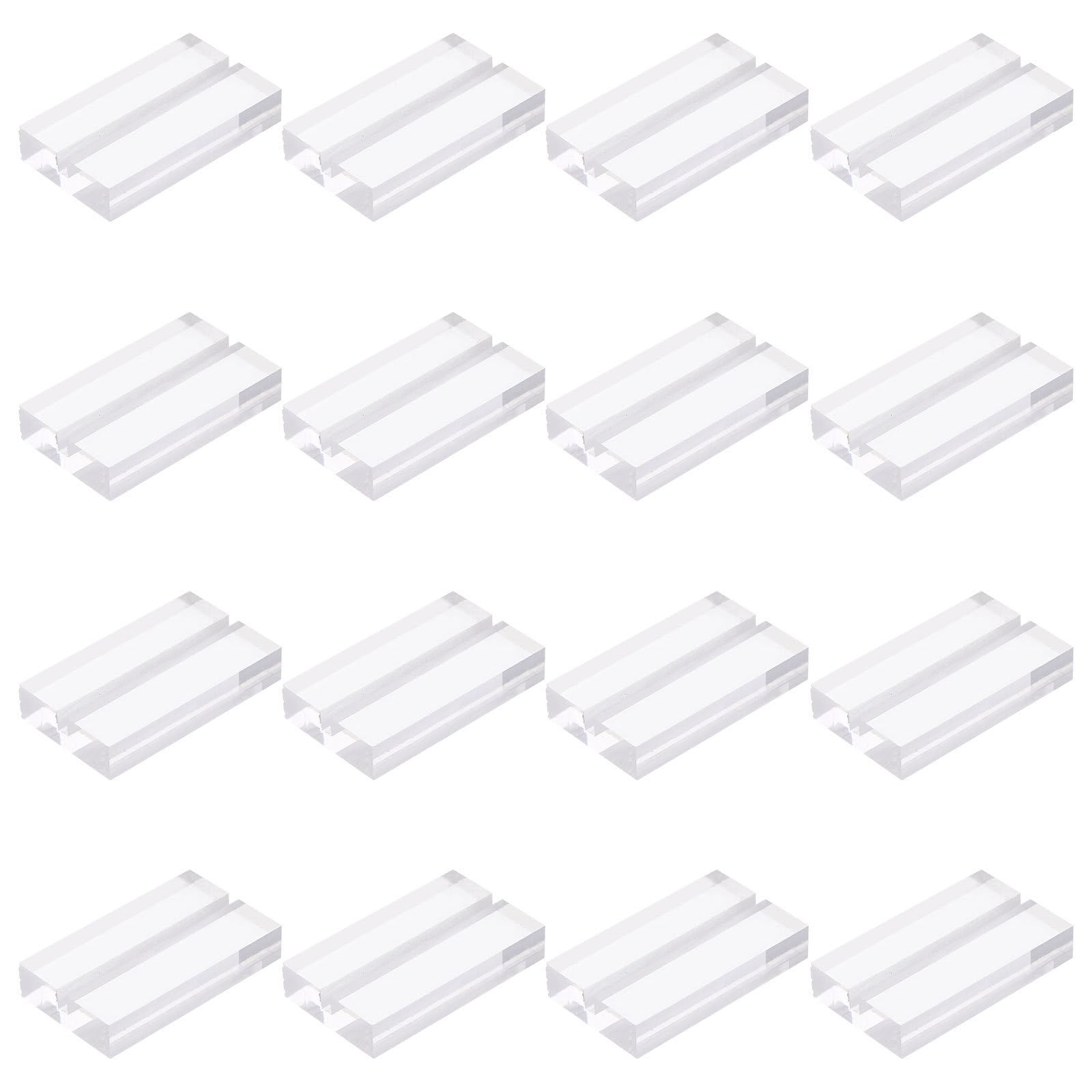 Cabilock 16piezas Soporte para Tarjetero de Mesa Portafotos Acrílico Soporte para Menú para Banquetes de Boda Portatarjetas de Nombre Base para Números de Mesa