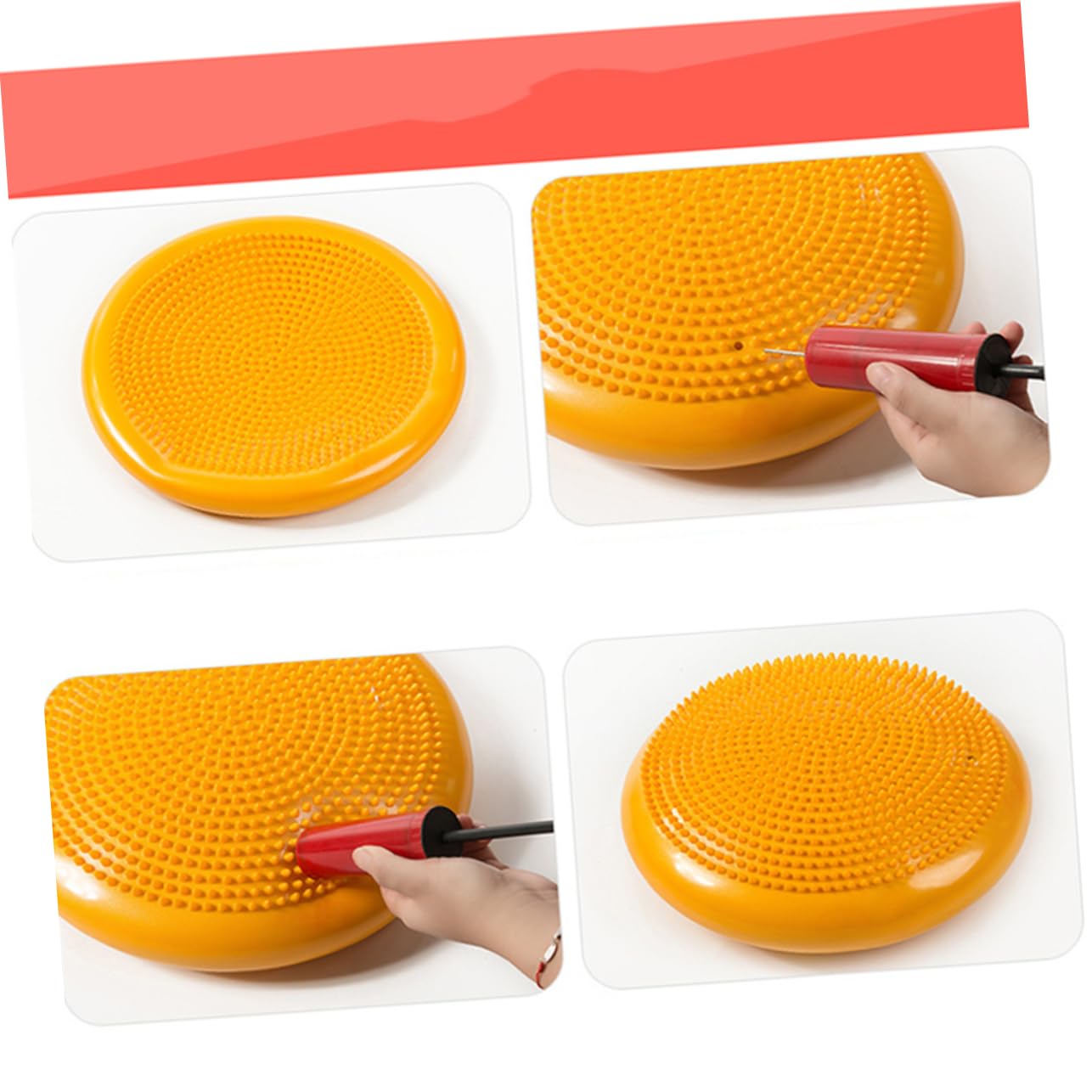 PartyKindom Cuscino Gonfiabile per Equilibrio Rosa in Pvc Pompa Manuale per Ragazzo Ragazza, Migliora la Postura e L’equilibrio per Fitness e Yoga Colore Casuale