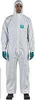 Vista 4 de Trajes de materiales peligrosos con capucha, desechables, resistentes a los productos químicos, elásticos, Ansell Alphatec 682000 unisex