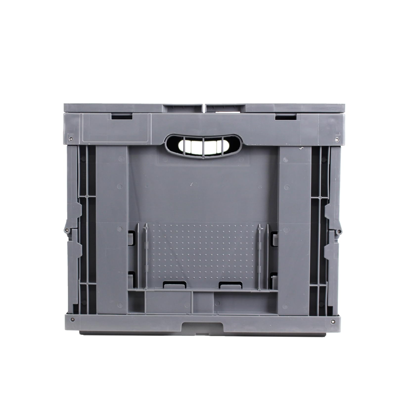 Caja plegable resistente con tapa, contenedor grande 60L, caja de transporte plegable, 60% plástico reciclado, Fabricada en Alemania, Etiqueta Ecológica, 60x40x33 cm, gris