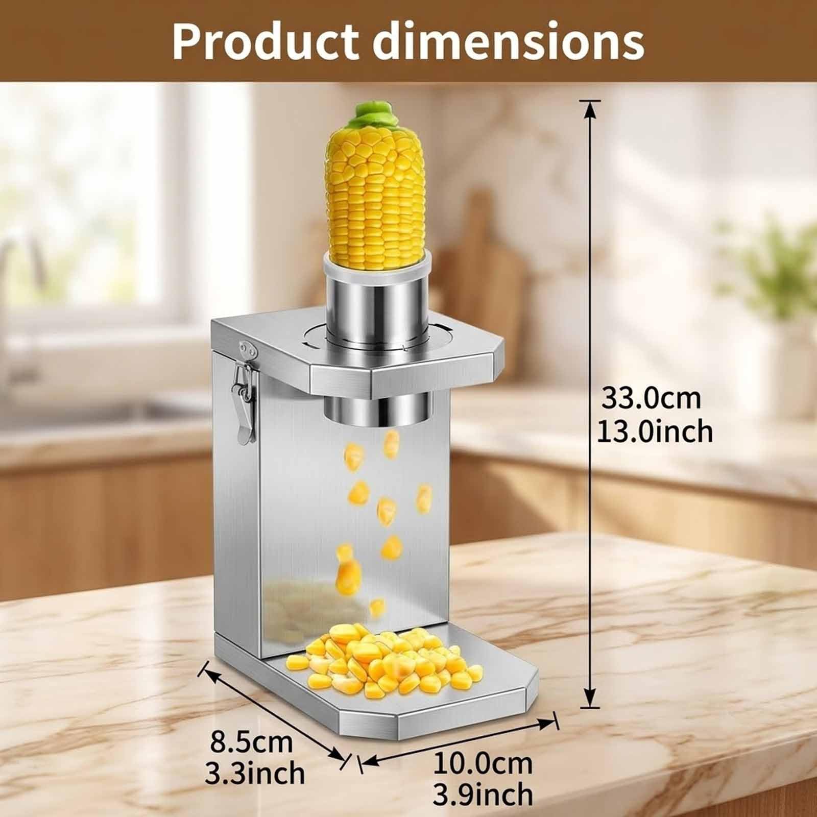 Éplucheur de maïs électrique, batteuse commerciale avec lame remplaçable, granulation automatique rapide, lame dentelée pour une utilisation domestique et agricole
