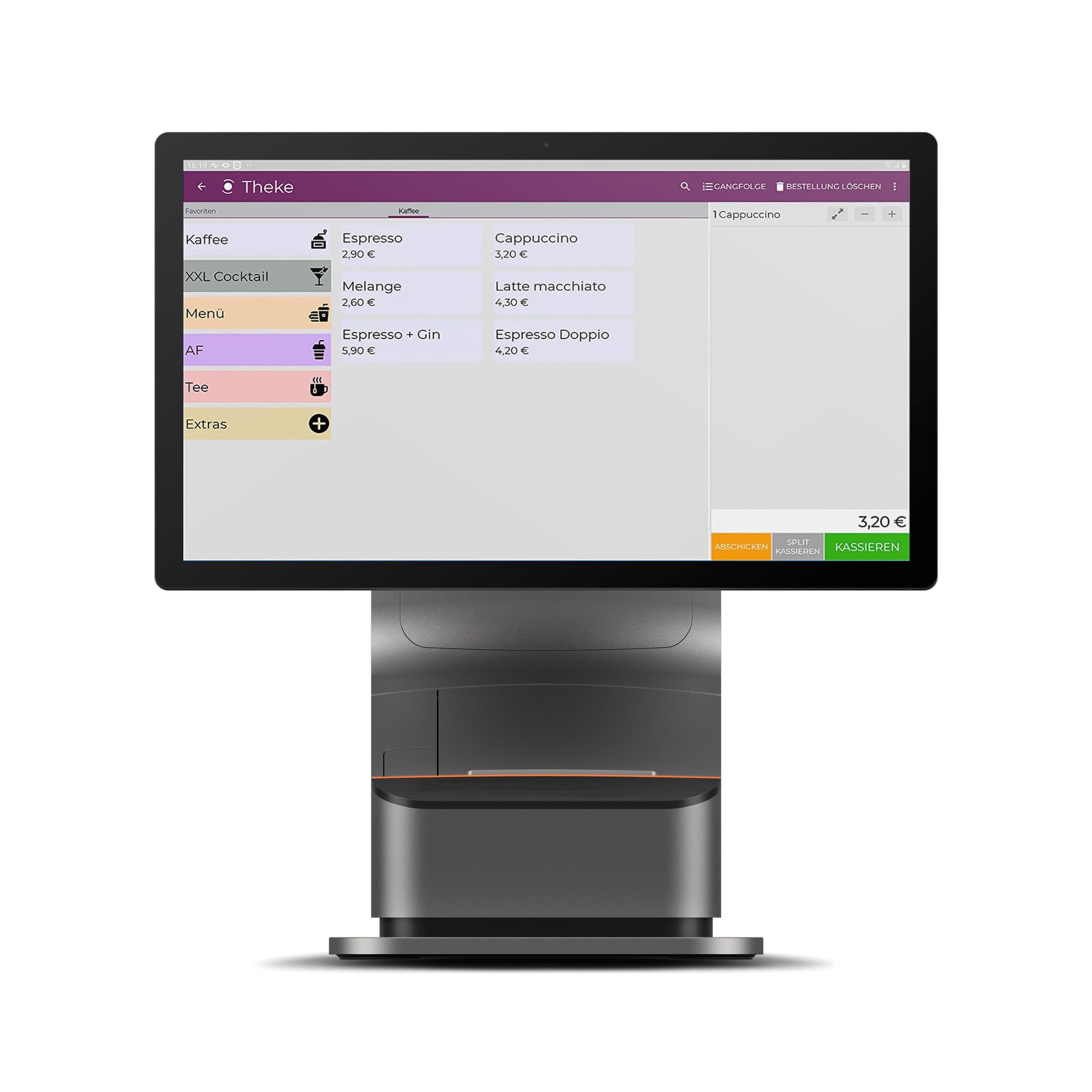 Registrierkasse Kassensystem - Finanzamtkonform 2022 - TSE ready - integrierter Bondrucker - Gastronomie, Handel - GRATIS Ersteinrichtung des POS Terminal (T3 Pro - The Double)