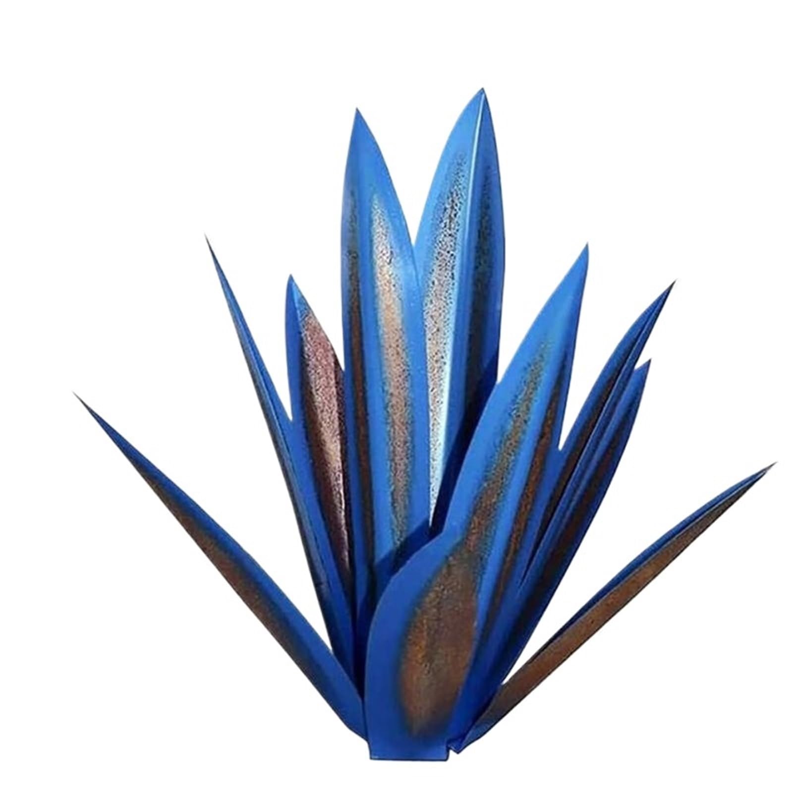 ZFIHAV 1pcs Rustic Sculpture Metal Agave Plant Home Decor Hand Painted Garden Ornaments Outdoor for Garden