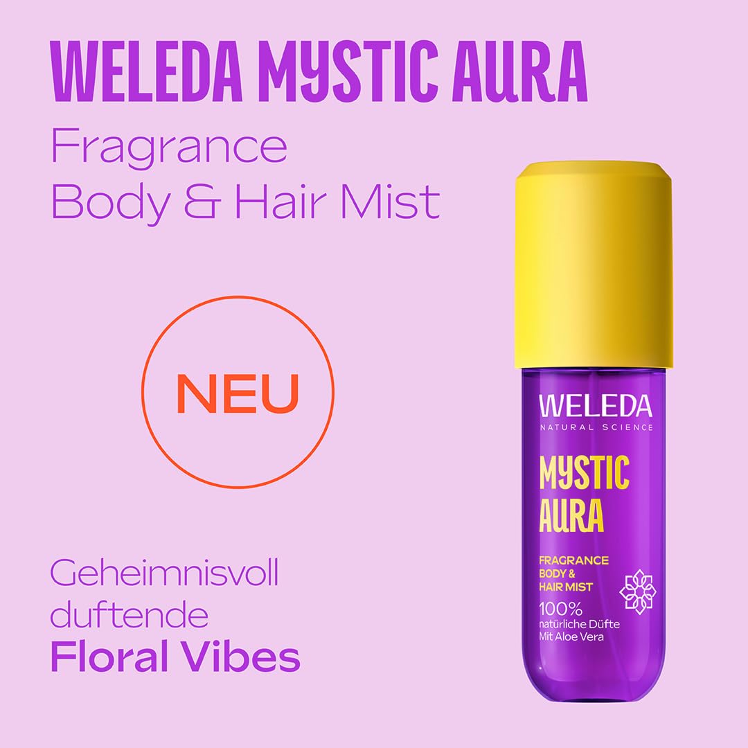 WELEDA Bio Fragrance Body & Hair Mist Mystic Aura - Naturkosmetik Bodyspray/Körperspray mi tOrange, Orchidee, Patchouli & Amber Duft erfrischt Haut & Haare (vegan, 95ml) - 4