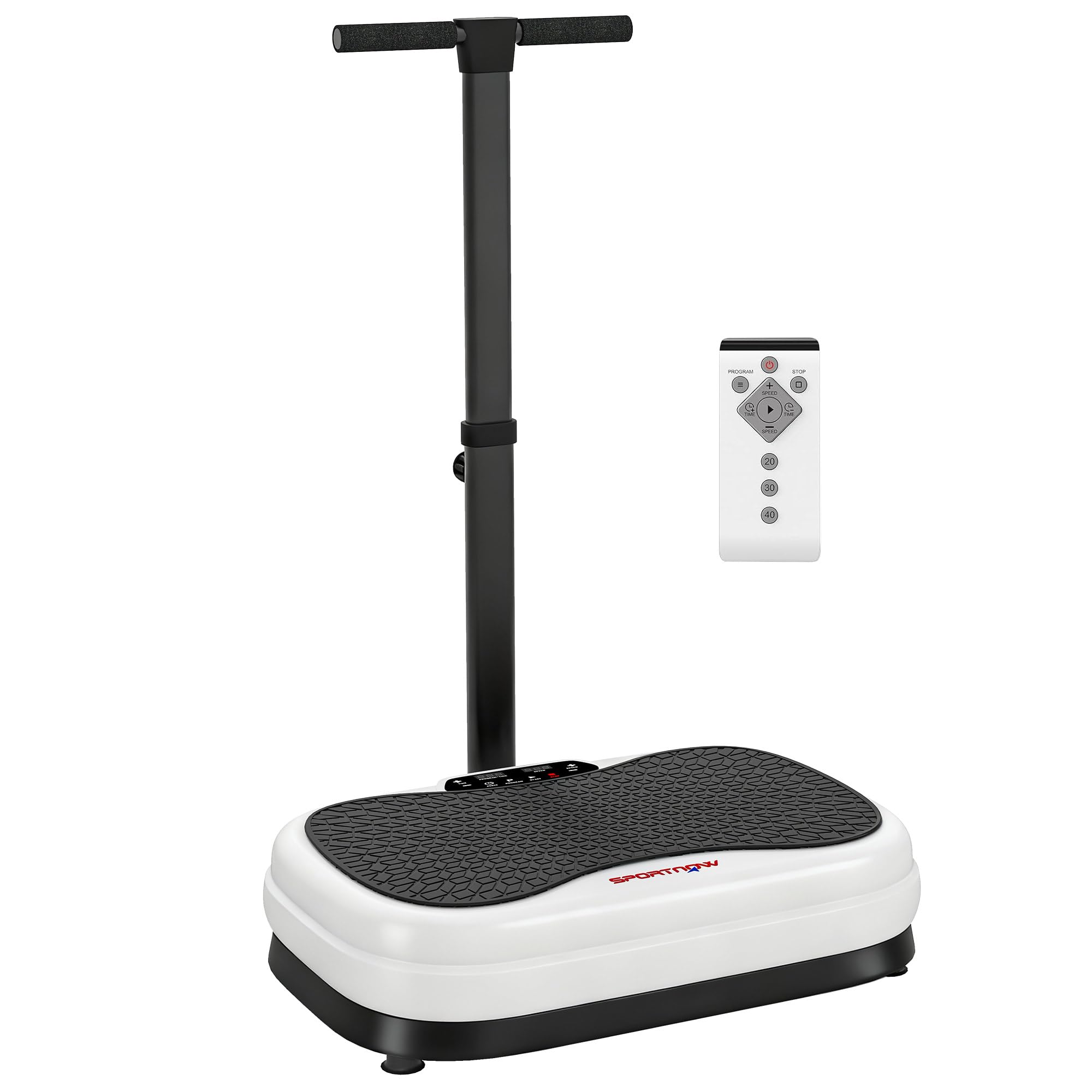 SPORTNOW Vibration Plate Exercise Machine for Weight Loss Adjustable Handle