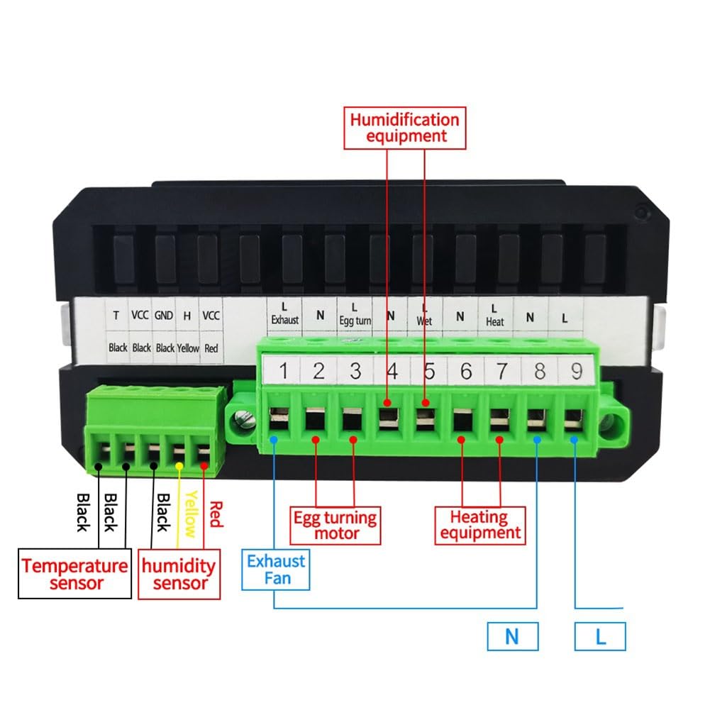 Control de Temperatura y Humedad del Termostato de Incubadora HT-10 con Indicador de HumidificacióN y Calentamiento 110-220V Negro