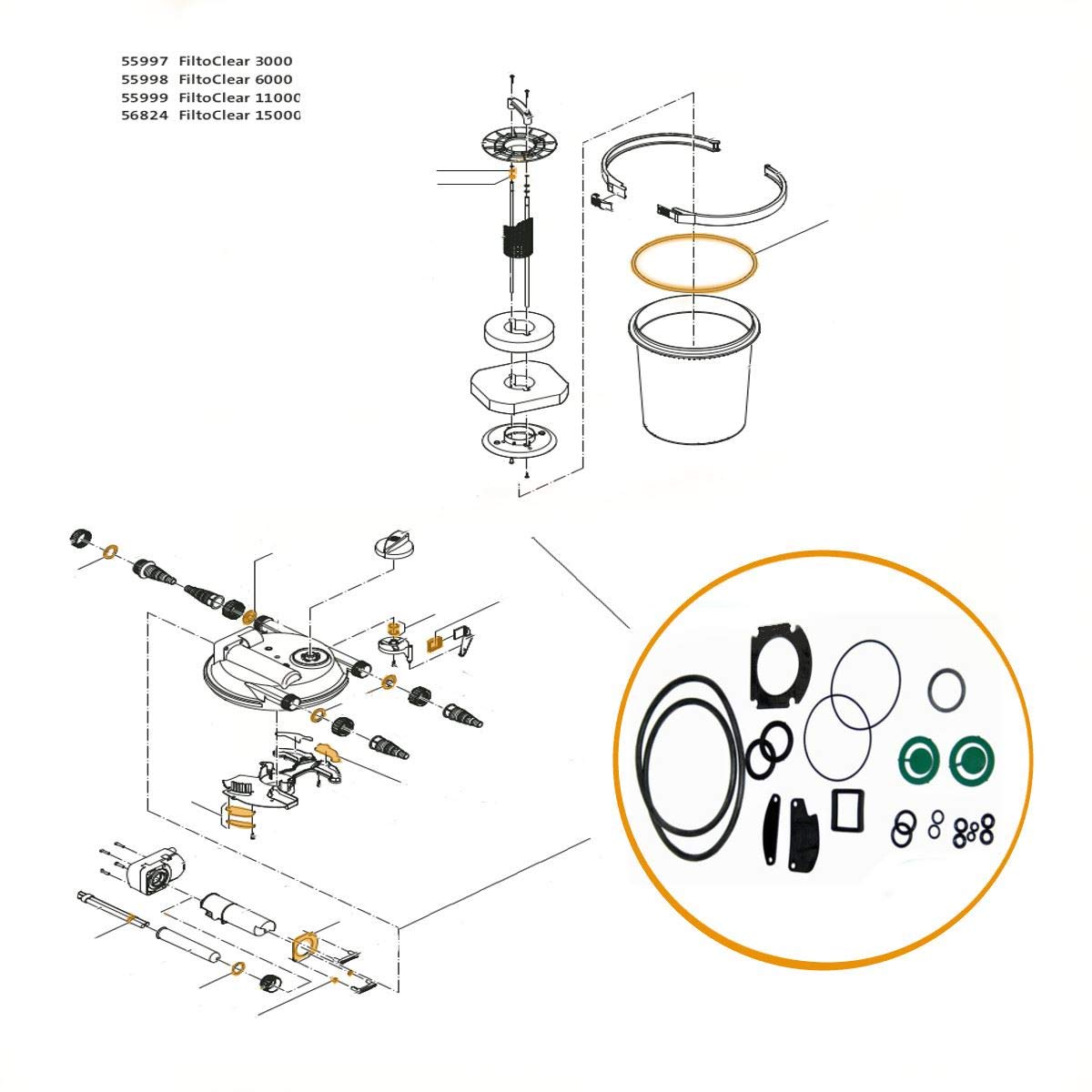Ersatz-Set Dichtungen FiltoClear 34581