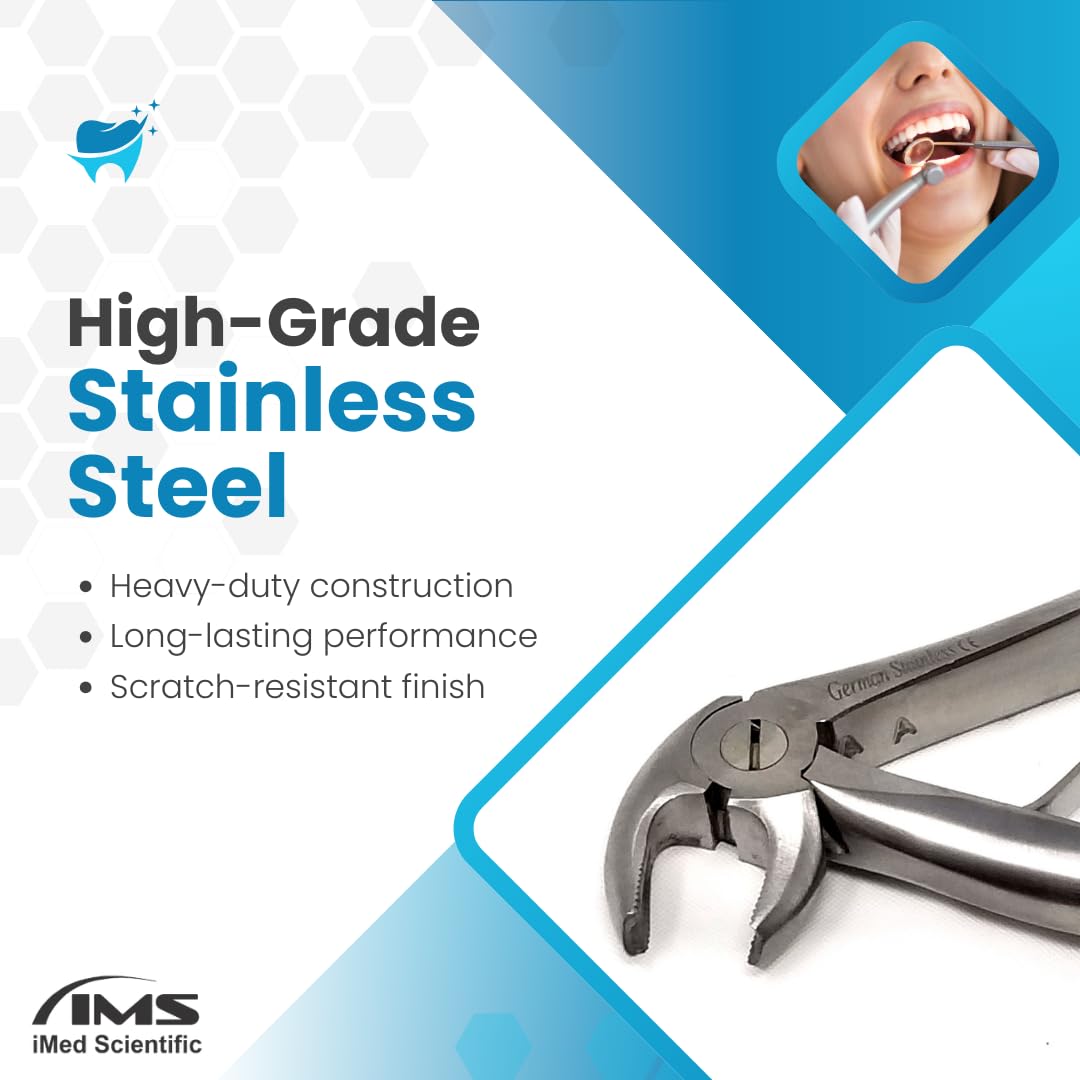 IMEDS Dental Extracting Forceps Pedo-C Stainless Steel Tool for Tooth Removal with Serrated Beaks for Strong Grip Durable & Ergonomic Design