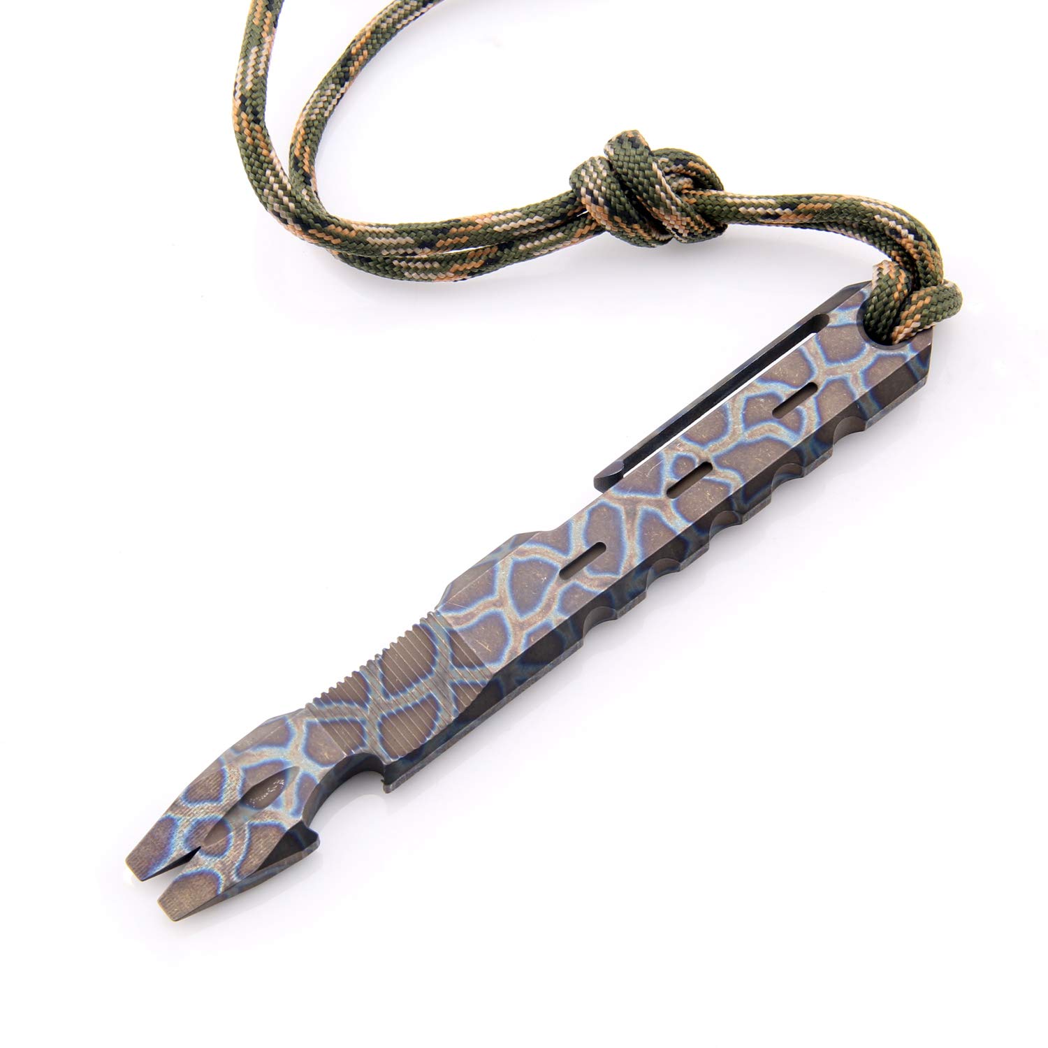 Hamans - Extractor de clavos de titanio para exteriores, con clip de bolsillo, gran resistencia, palanca EDC multifunción, herramienta de mano de Hamans (azul tostado)