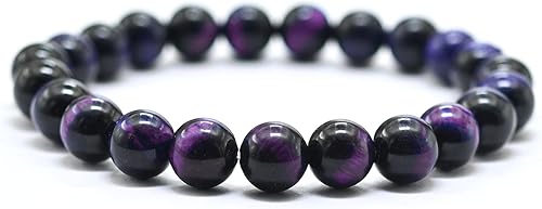 Miniatura 795 de Amazing Gemstone Pulsera de cristal para mujeres y hombres, pulsera de cristal curativo de protección, pulsera elástica con cuentas de piedras