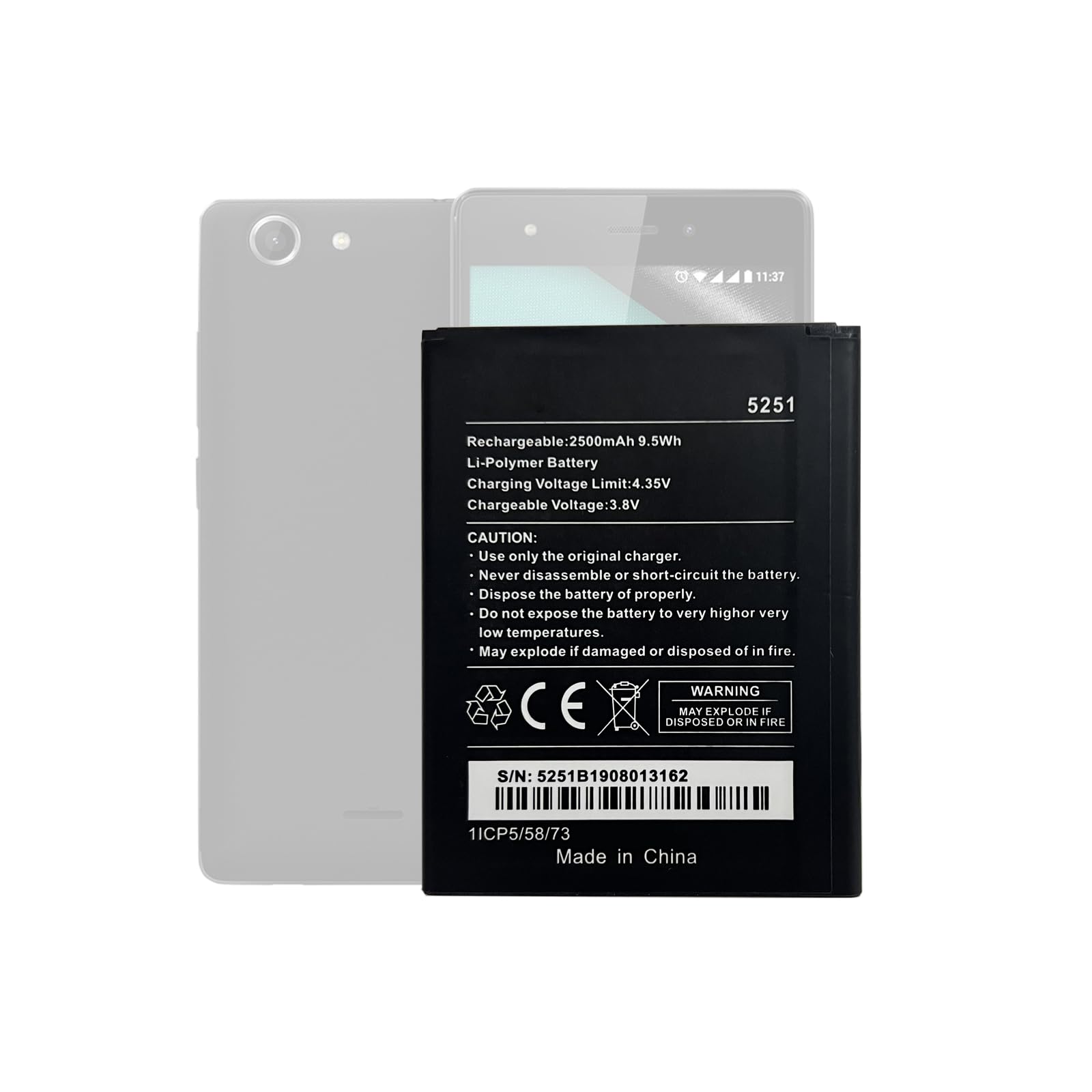 HIGHAKKU Ersatzakku Batterie WIKO 5251 kompatibel mit Wiko Pulp 3G/4G Wiko Robby Wiko Kenny