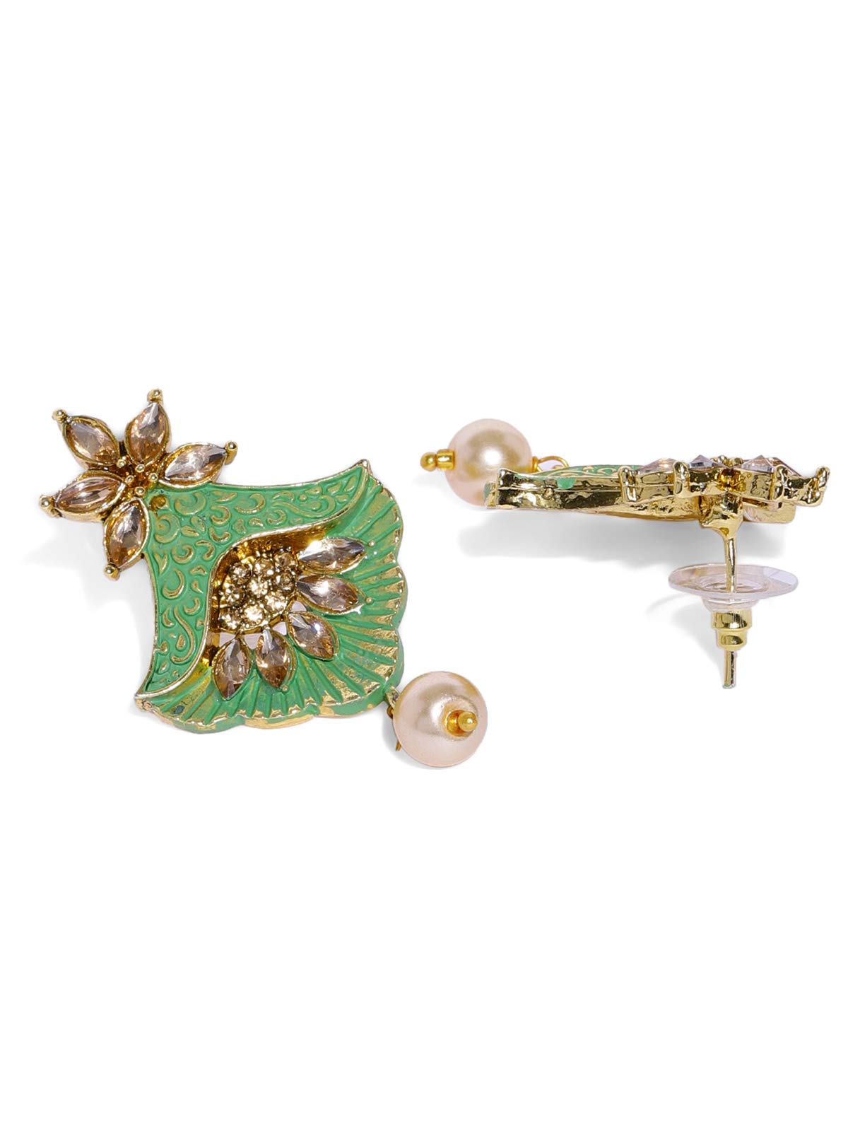 Non Precious Metal Jhumki Earrings, Yellow, ZPFK9032