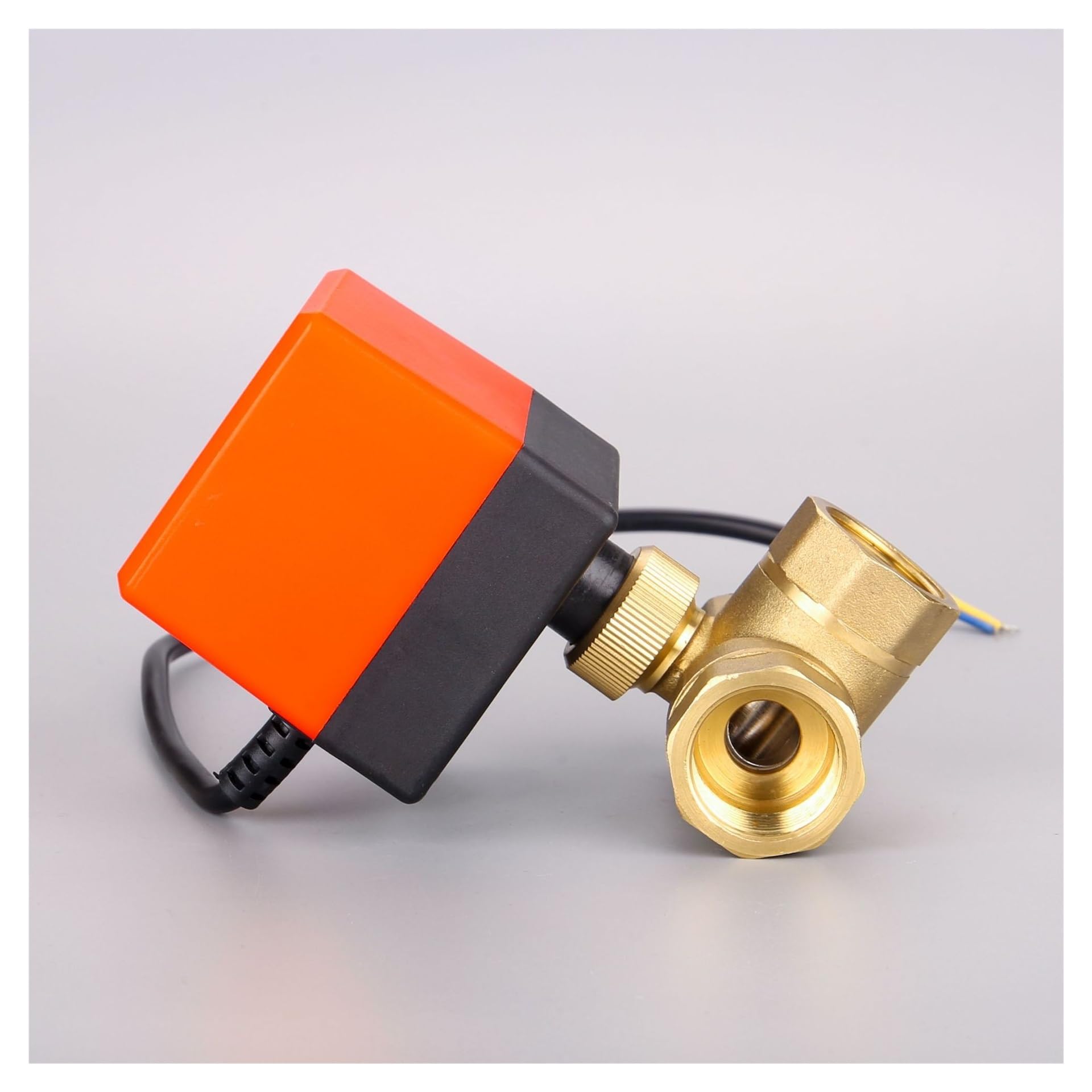 Vanne à Boisseau sphérique motorisée à 3 Voies, DN15 DN20 DN25 DN40, 220V 12V 24V 3 Fils 2 Commandes vanne à Boisseau sphérique électrique en Laiton (Size : DN20, Color : 220VAC)