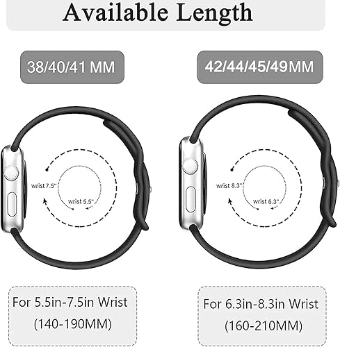 Miniatura 7 de Bonita correa compatible con Apple Watch Band de 1.496 in, 1.575 in, 1.614 in, 1.654 in, 1.732 in, 1.772 in, 1.772 in, para hombres y mujeres,