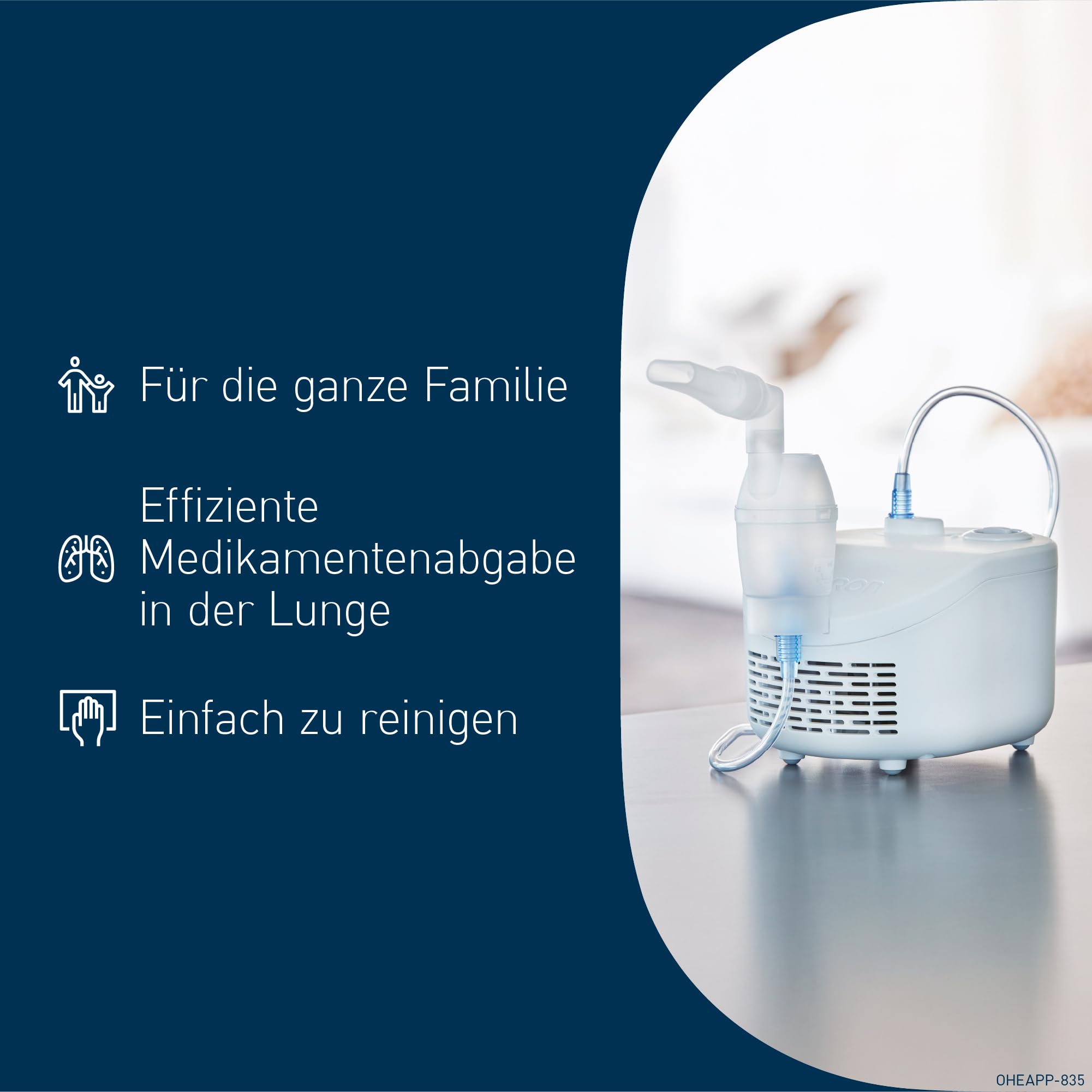 OMRON X101 Easy Inhalationsgerät für Erwachsene und Kinder. Einfach zu verwenden und zu reinigen. Inhalator zur behandlung von atemwegserkrankungen wie asthma, erkältungen und allergien