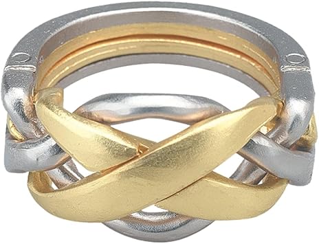 BePuzzled | Ring Hanayama Metal Brainteaser Puzzle Mensa مصنفة من المستوى 4 ، للأعمار من 12 وما فوق