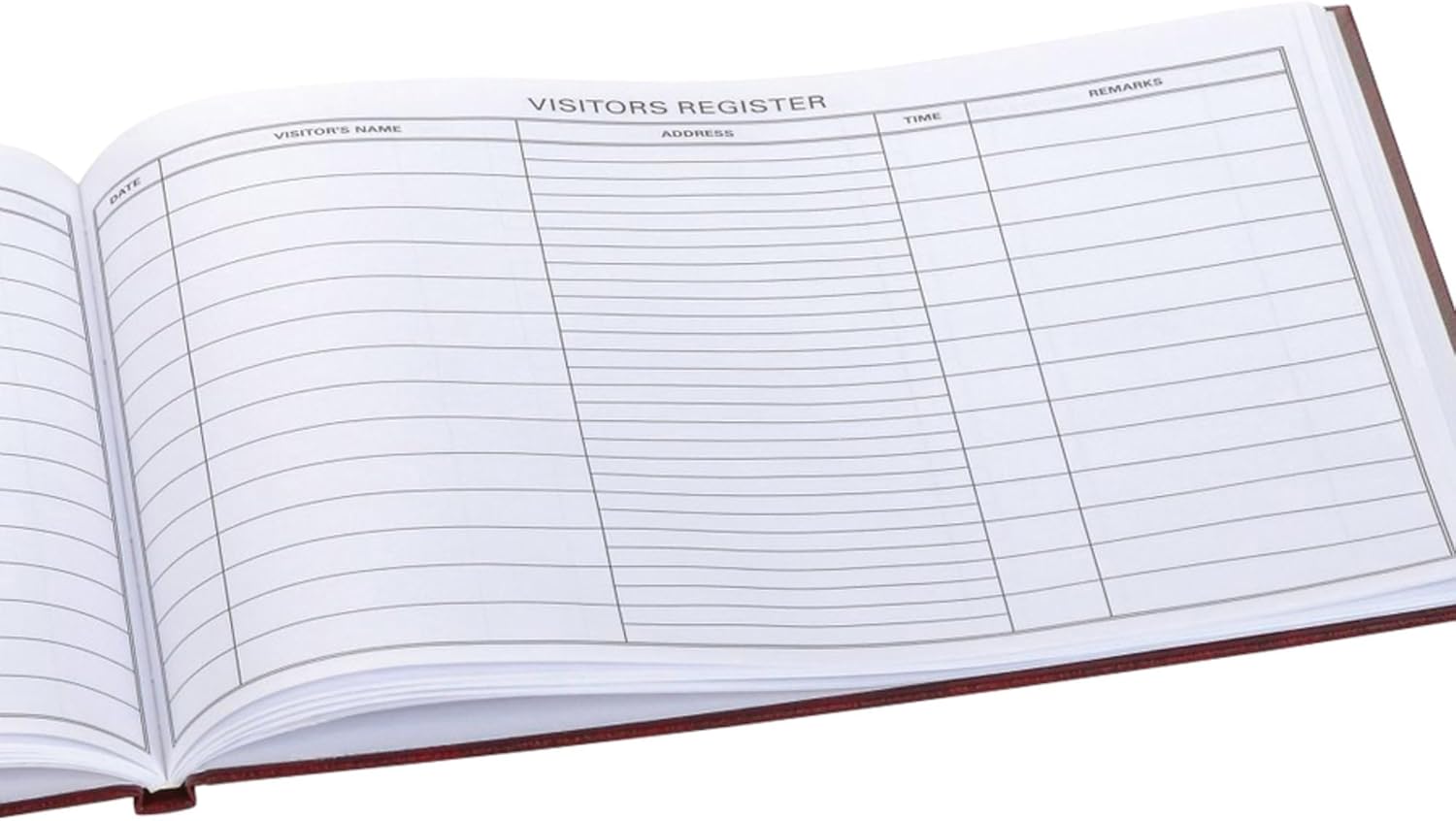 Wilson Jones S490 Visitor Register Book, Red Hardcover, 112 Ruled Pages, 8 1/2 x 11