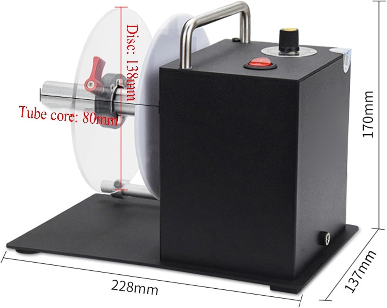 Automatic Label Rewinding Machine, Portable Sticker Rewinder with One Way and Two Way Options, Label Rewinder with Adjustable Speed (One)
