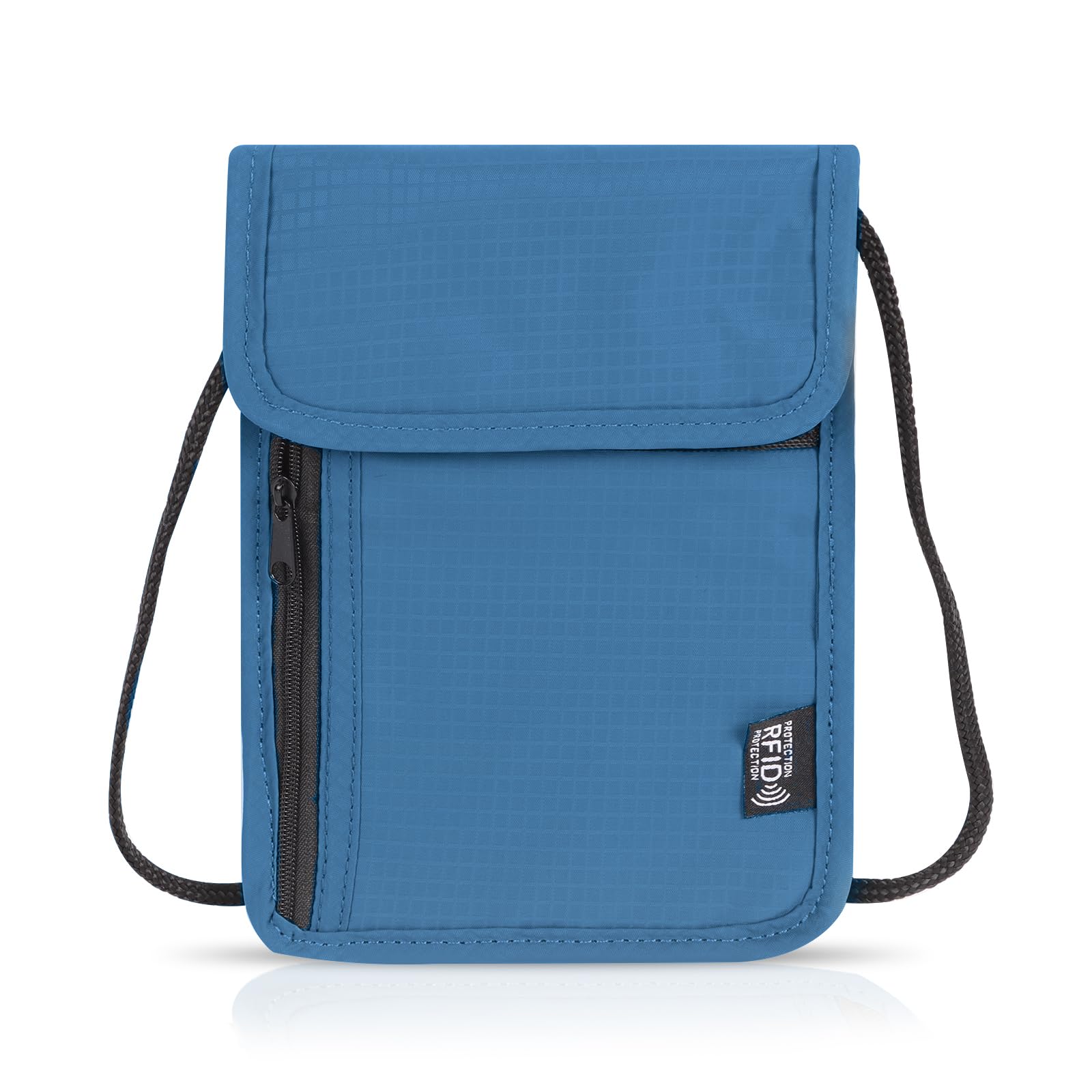 Portadocumenti Da Collo Con Blocco RFID - Borsello Viaggio Per Carte, Cellulare E Passaporto, Nero - Foto 2