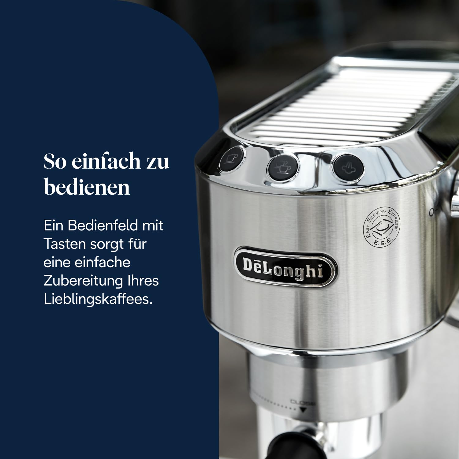 De'Longhi Dedica Style EC685.M Kompakte Siebträgermaschine Espressomaschine 15cm Metall