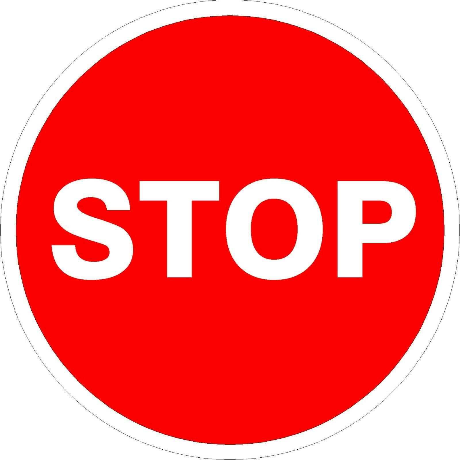 BCTS Circular Stop Signs Rigid Funny Metal Sign Crossing Traffic Novelty Square Sign 12x12 inch