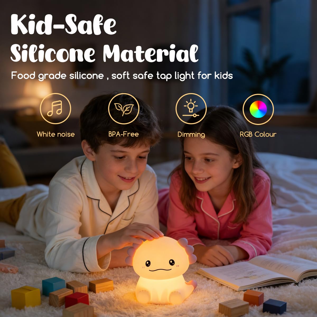 LEDHOLYT Kinder-Nachtlicht, niedliche Silikon-Vogel-Kinderzimmer-Lampe für Baby und Kleinkind, quetschbares Nachtlicht für Schlafzimmer und Kinderzimmer, Kindergeschenk (Vogel)