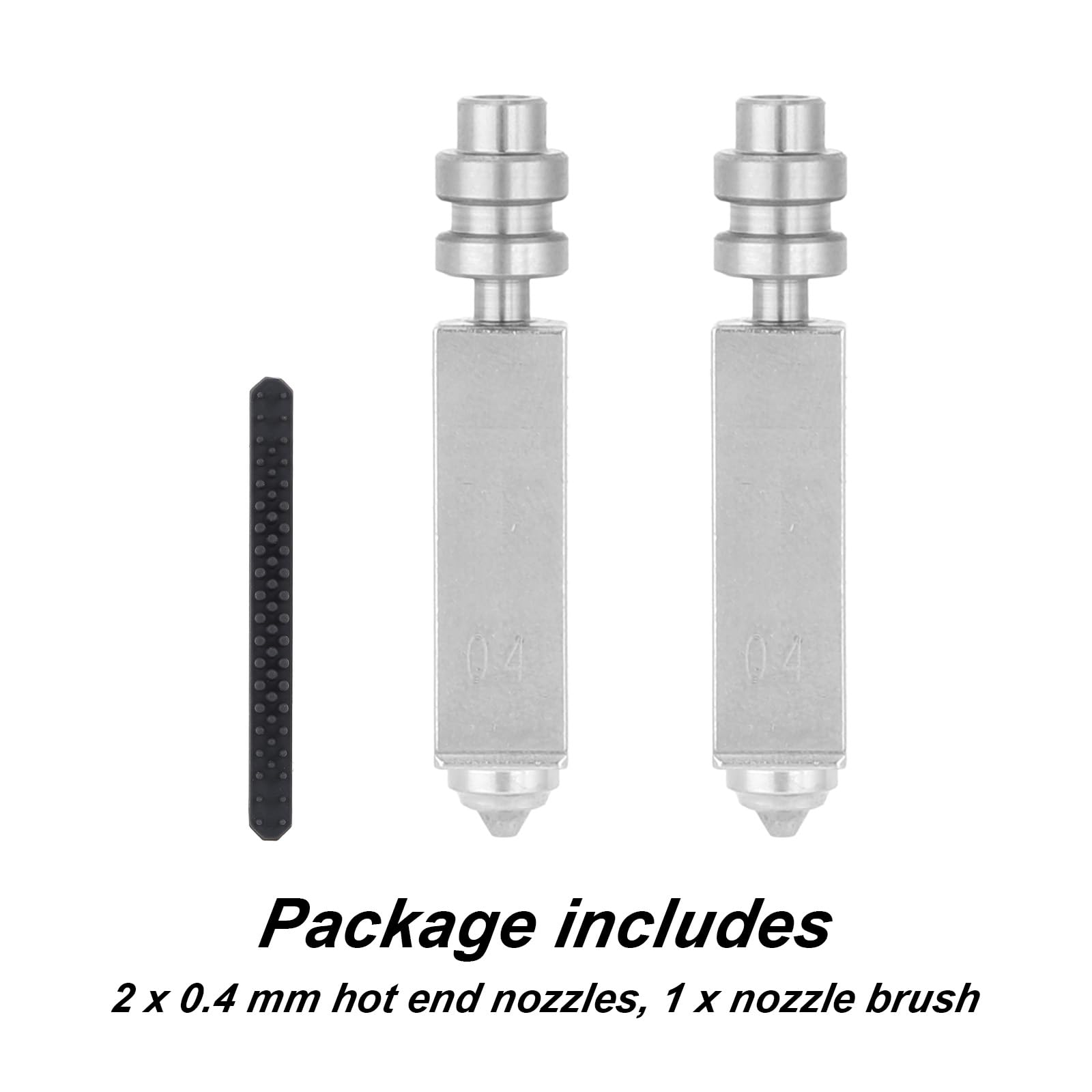 2szt 0,4mm Dysze Hotend dla Kobra X, Hartowana Stal Zintegrowana Dysza ze Szczoteczką do Dyszy Drukarka 3D Złożony Zestaw Wytłaczarki dla Kobra X All Metal Hot End/Części Głowicy Wydruku
