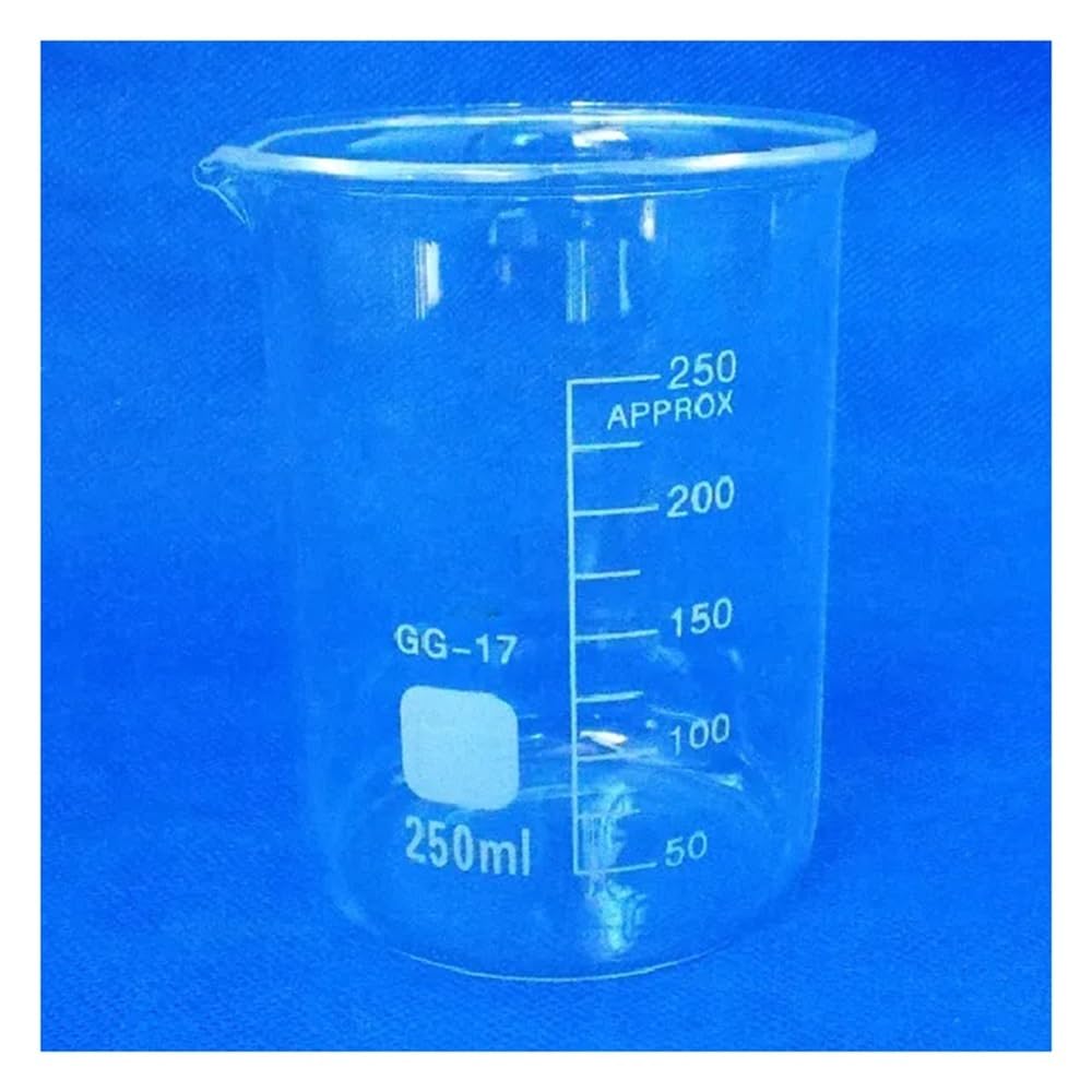 Zestaw 12 szklanych zlewek o pojemności 250 ml, do laboratorium, zestaw zlewek szklanych
