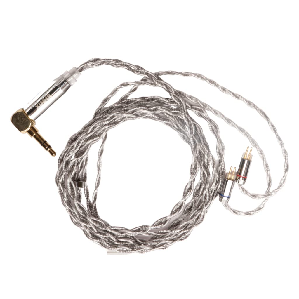 Concept Kart Xinhs 0.78MM Upgrade Cable With 3.5MM Plug for IEMs, 4 Core Graphene Alloy Silver-Plated Earphone Upgrade Cable for Tripowin, BLON, Kbear, Moondrop (0.78MM To 3.5MM)