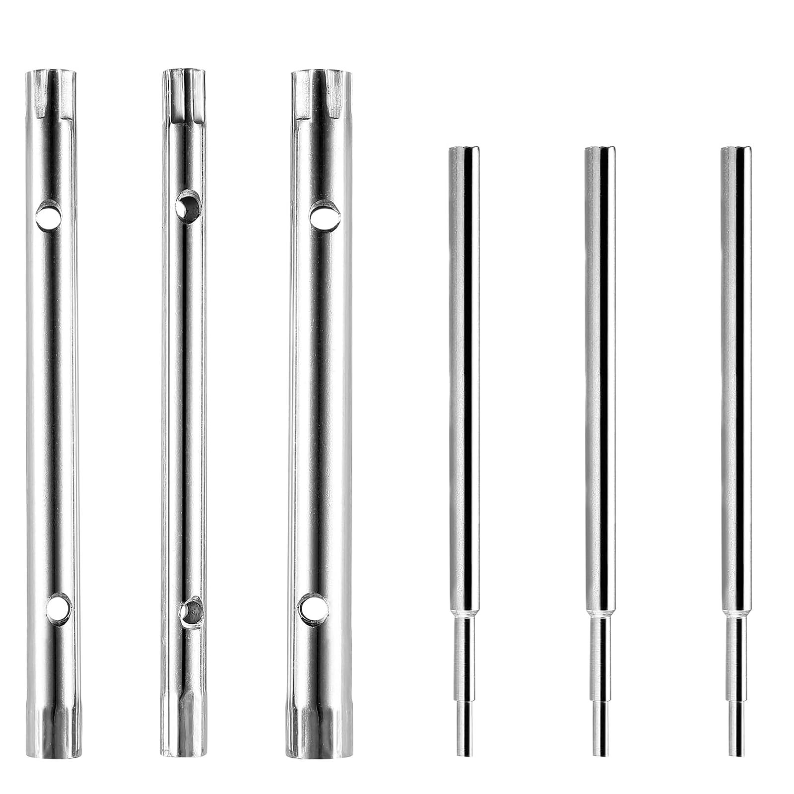 Tap Spanner Set, 6 Pcs Tubular Box Spanner, 8-9mm 10-11mm 12-13mm Dual-Ended Socket Wrench Box Spanners Sets for Taps Boxs Spanners Set with Tommy Bar for Bath Kitchen Under Sink Tap