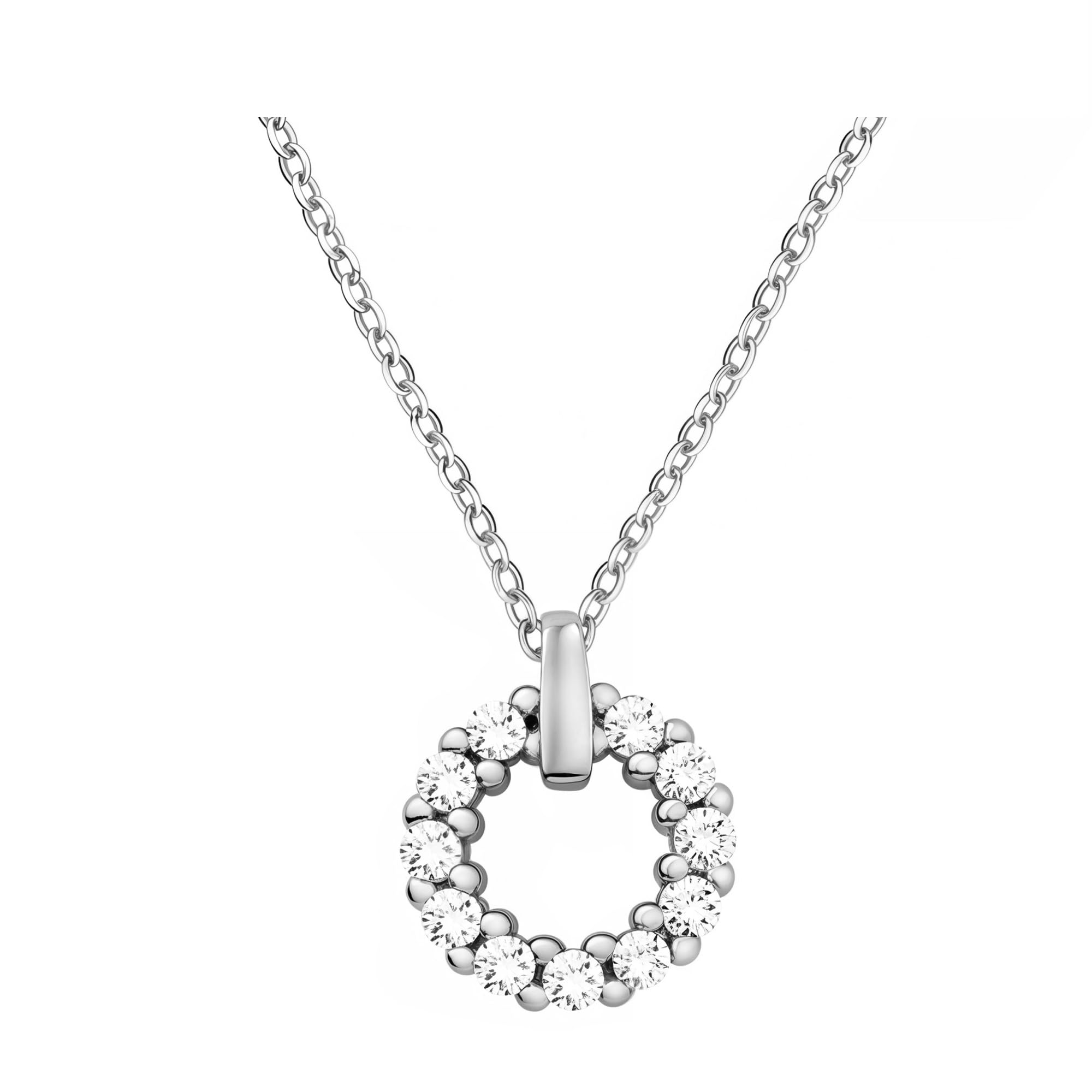 Sofia Milani - Collana da Donna in Argento 925 - con Pietra Zircone - Ciondolo a Cerchio