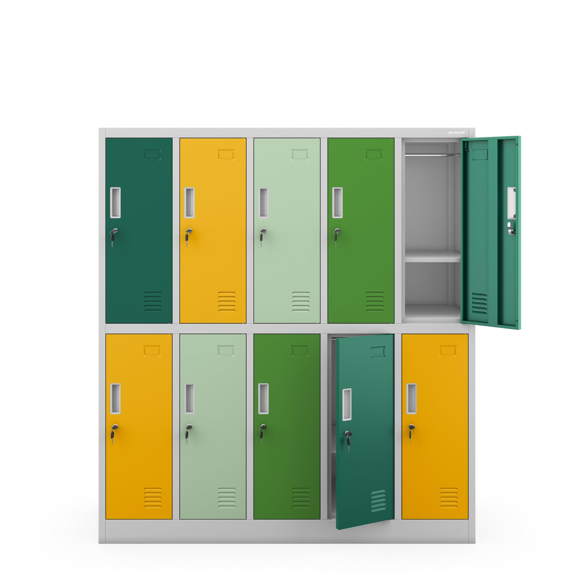 Jan Nowak Schließfachschrank 5B2AS Umkleideschrank 10 Fächer Stahlblech Pulverbeschichtet 150x136x45 cm