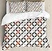 Ambesonne Geometric Circle Duvet Cover Set, Dimensional Ring Forms Series Tones Hispter Bohemian Design Image, Decorative 3 Piece Bedding Set with 2 Pillow Shams, Queen Size, Multicolor