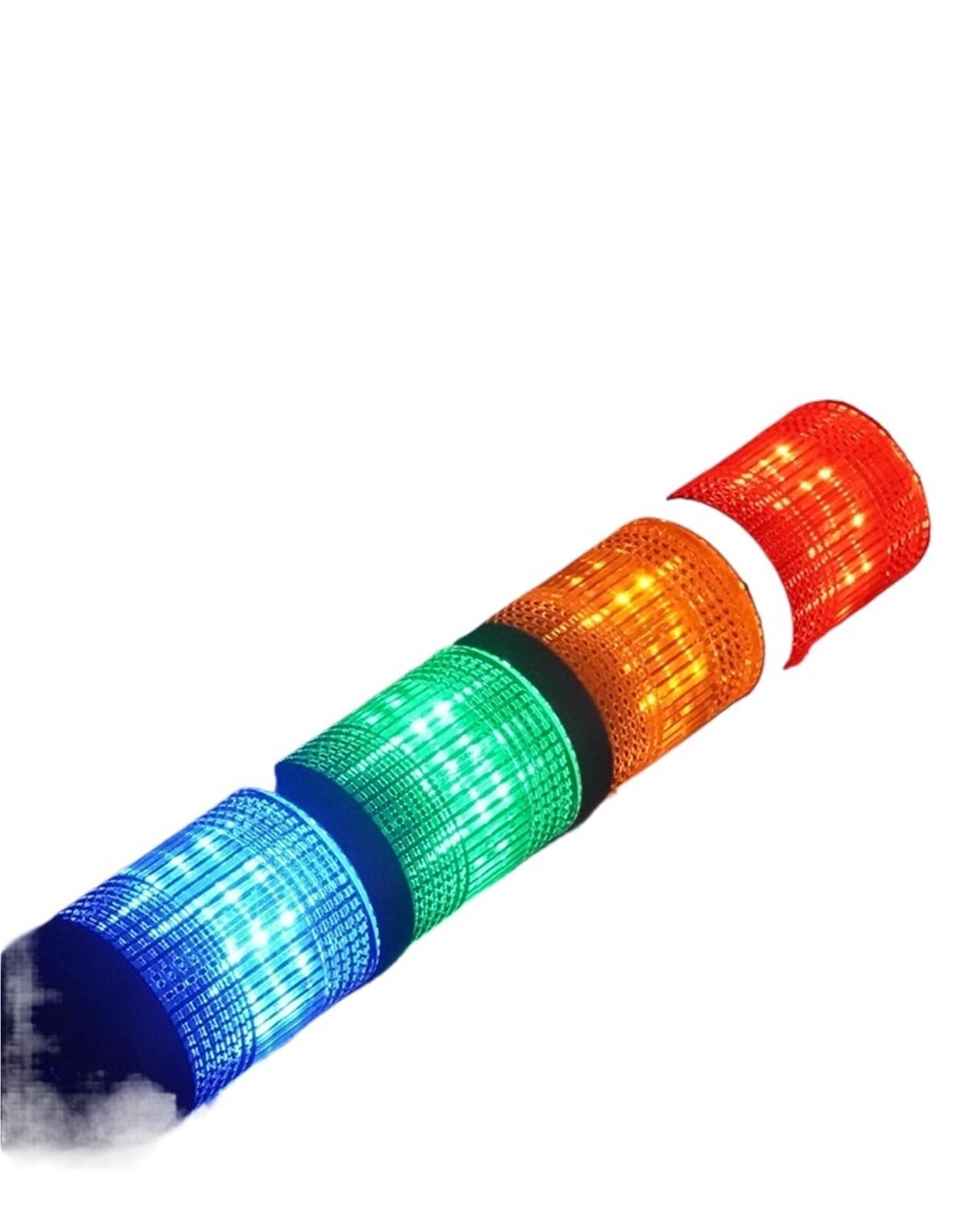 1 x lampka alarmowa, trójkolorowa lampka kontrolna LED, zawsze jasna i obrotowa, małe wielowarstwowe światło ostrzegawcze 50 mm (drugi buzzer, DC12V)
