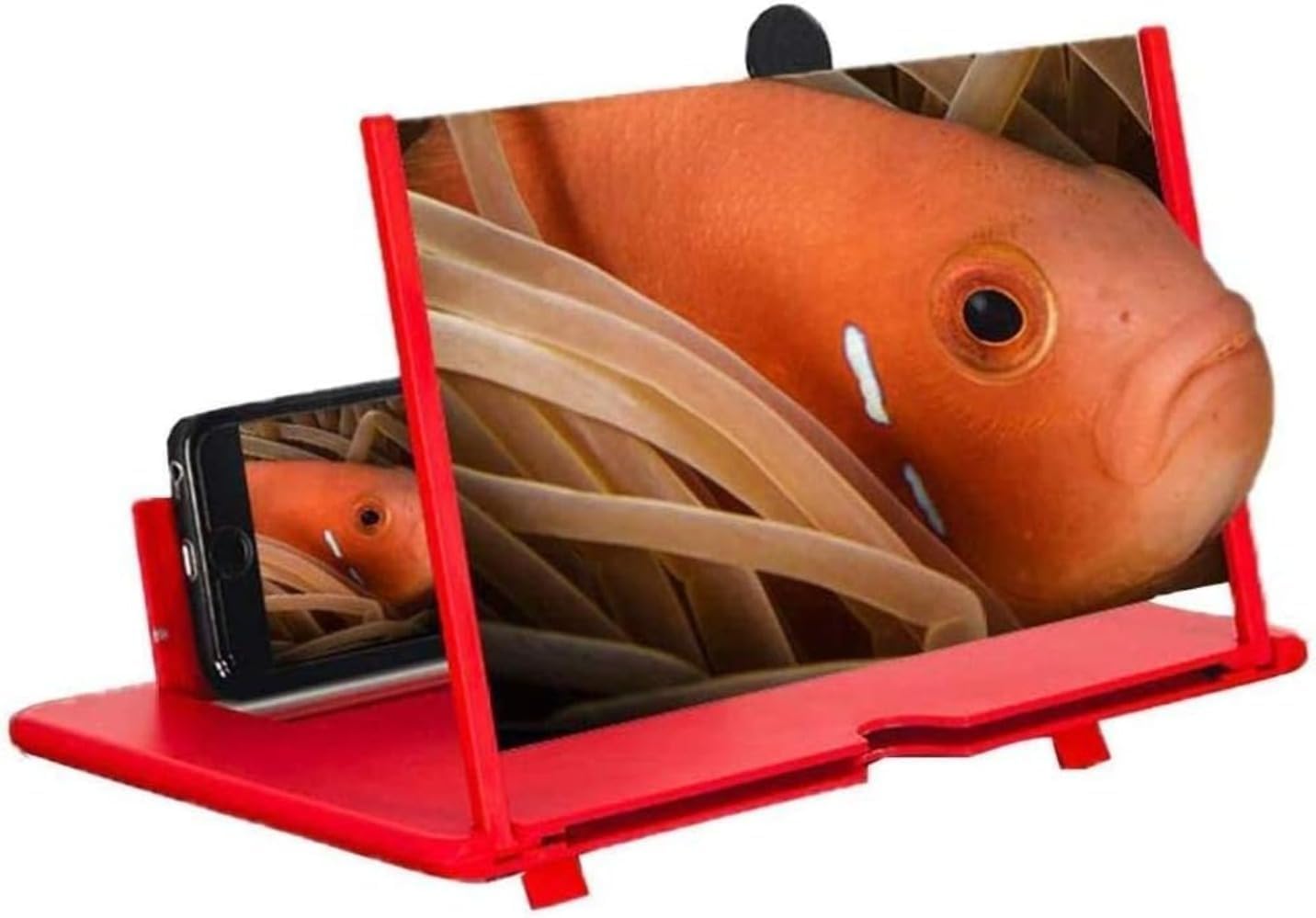 携帯電話スクリーン拡大鏡 = スマホ クリーンアンプ 画面拡大鏡 電話スタンド 折りたたみ式 携帯便利 高齢者 目の保護 疲労軽減